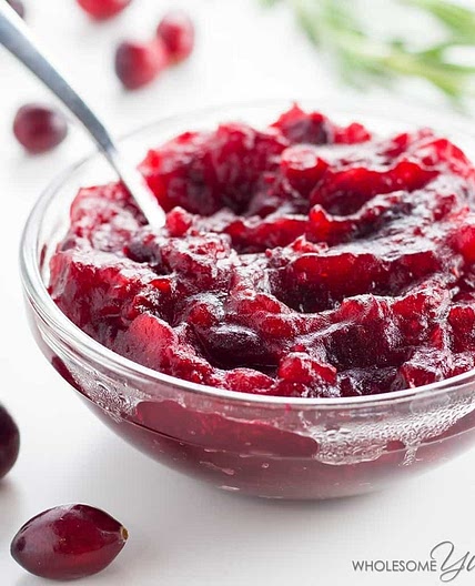Healthy Low Carb Sugar-Free Cranberry Sauce Recipe - 4 Ingredients