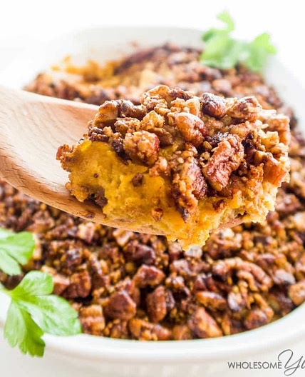Healthy Low Carb Keto Sweet Potato Casserole Recipe