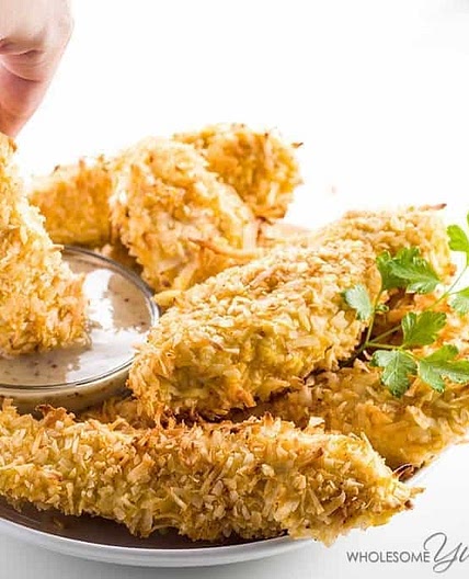 Easy Baked Coconut Chicken Tenders Recipe - Paleo & Low Carb
