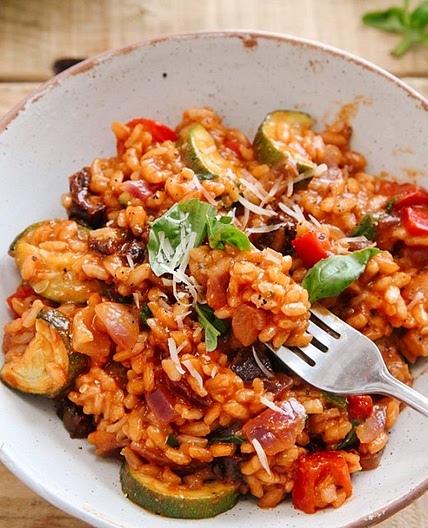 Creamy Tomato & Roasted Veg Risotto (Vegan)