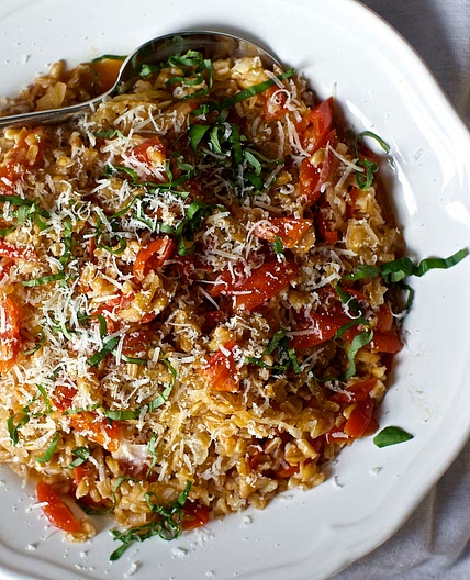 one-pan farro with tomatoes
