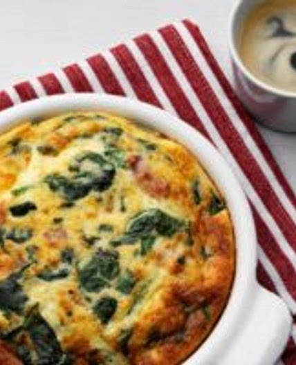 Keto frittata with fresh spinach