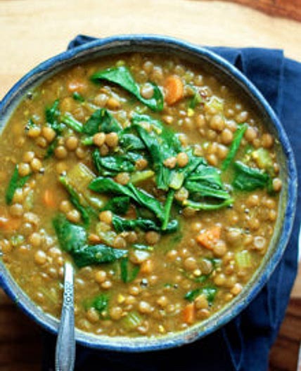 Instant Pot Golden Lentil & Spinach Soup