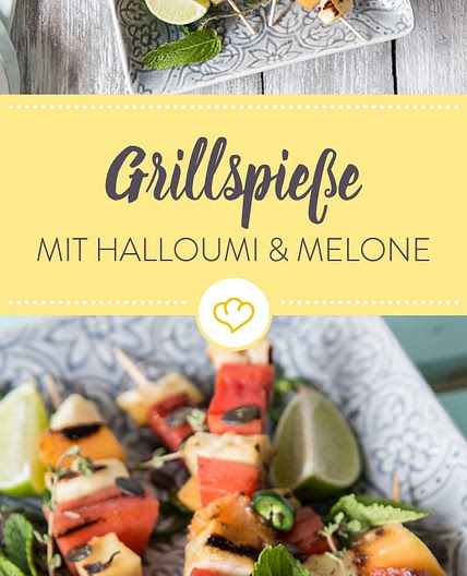 Halloumi-Melonen-Spieße vom Grill