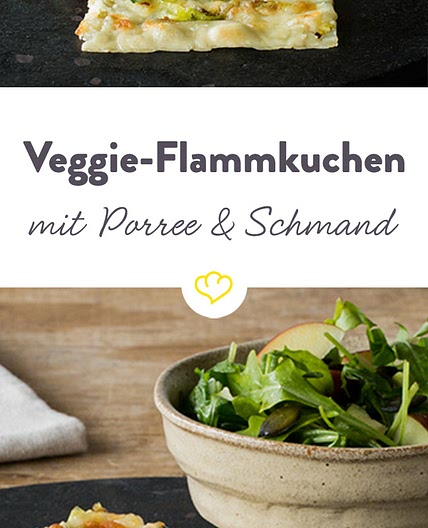 Knuspriger Porree-Schmand-Flammkuchen