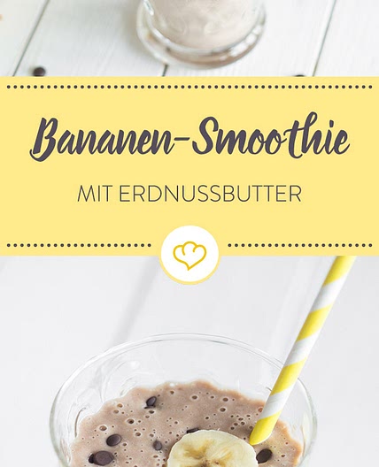 Smoothie mit Banane, Kakao und Erdnussbutter