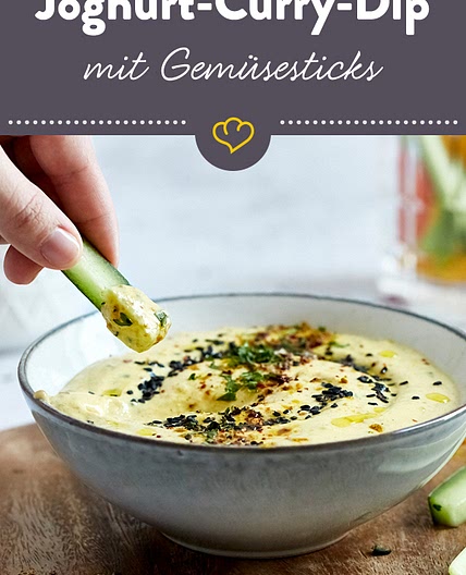 Schneller Joghurt-Curry-Dip mit Gemüsesticks