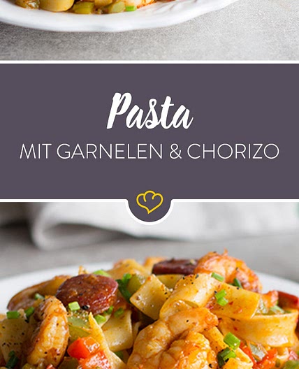 Pikante Pasta mit Garnelen und Chorizo