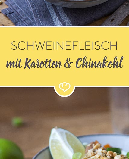 Ab in den Wok: Karamellisiertes Schweinefleisch mit Karotten und Chinakohl