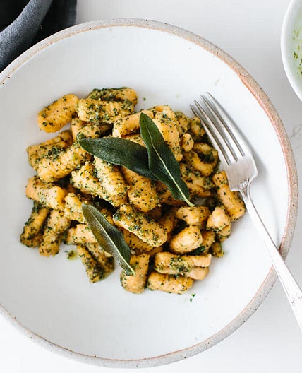 Sweet Potato Gnocchi with Sage Walnut Pesto