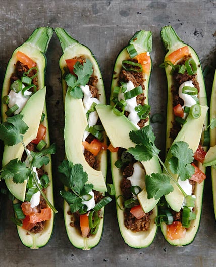 Taco Stuffed Zucchini Boats (dairy-free, paleo, keto)