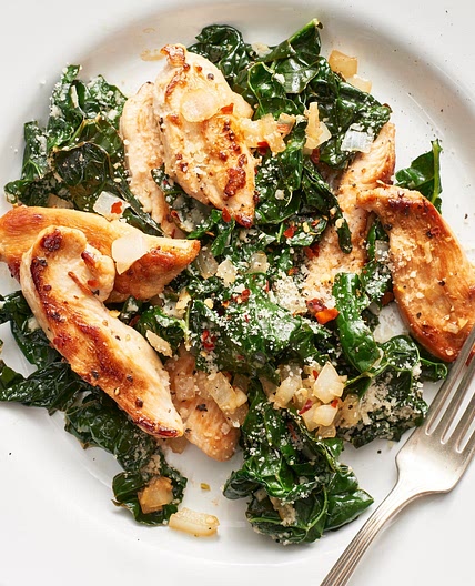 Parmesan Chicken and Kale Sauté