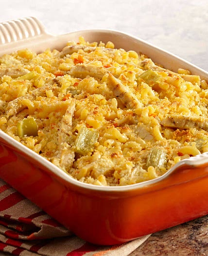 Buffalo and Blue Cheese Chicken Casserole