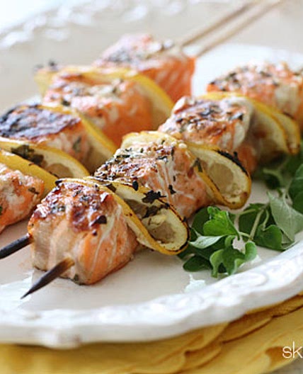 Grilled Salmon Kebabs