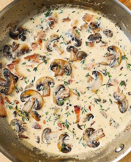 Mushroom Bacon White Sauce