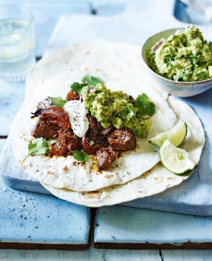 Mexican lamb wraps with guacamole