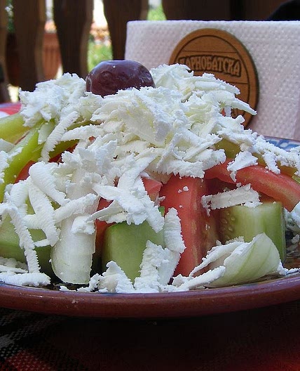 Authentic Bulgarian Salad Calls for Fresh Veggies and Feta Cheese