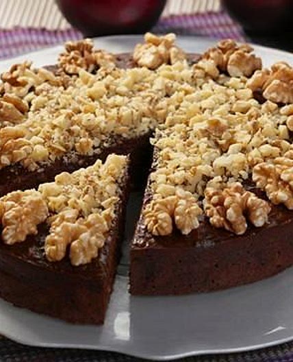 Chocolate Plum Walnut Torte