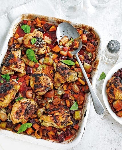 Chicken and veg traybake