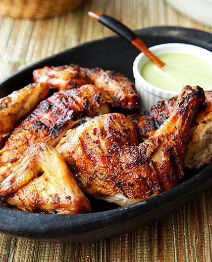 Peruvian-Style Grilled Chicken With Green Sauce Recipe