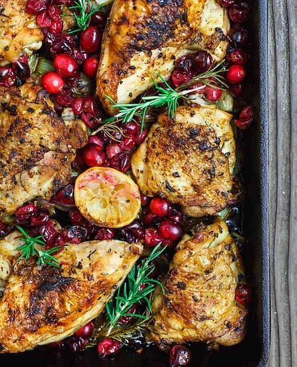 Baked Cranberry Chicken with Rosemary