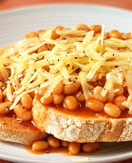 Beans and cheese on toast