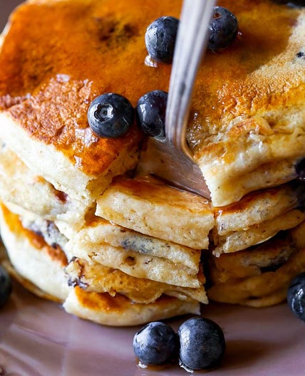 Whole Wheat Blueberry Pancakes