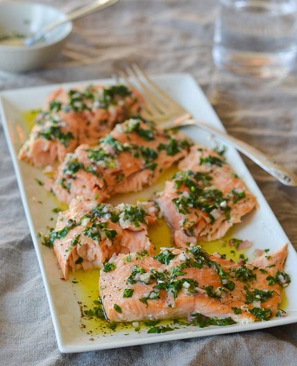 Slow-Roasted Salmon with French Herb Salsa