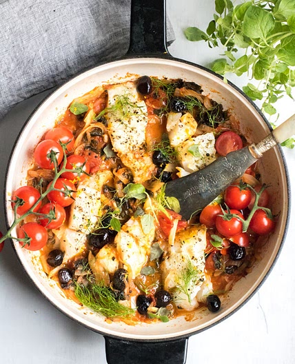 Easy One Pan Mediterranean Cod