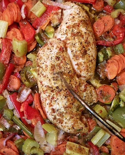Baked Chicken Breasts and Vegetables (Modified)