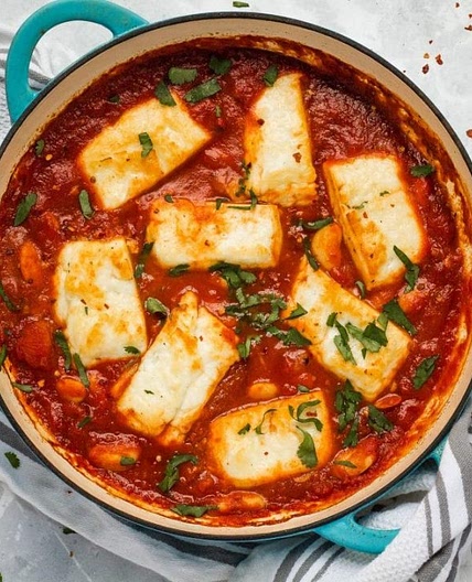 Smoky Tomato & Halloumi Bake