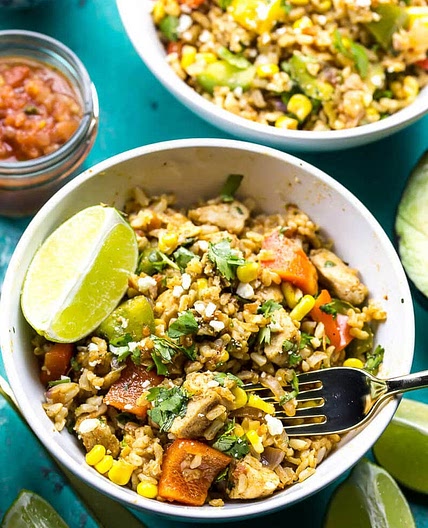 Meal Prep Fiesta Chicken Rice Bowls