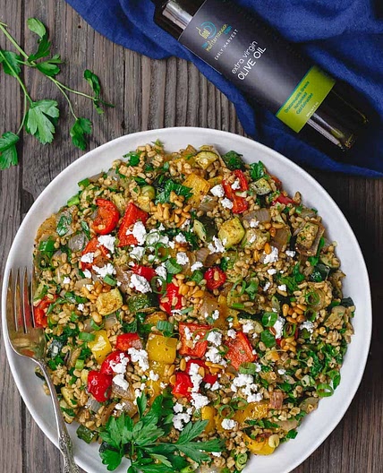 Mediterranean Roasted Vegetables Barley Recipe