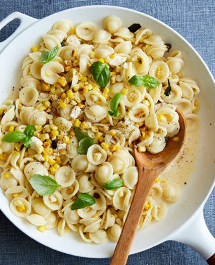 Orecchiette With Corn, Jalapeño, Feta and Basil
