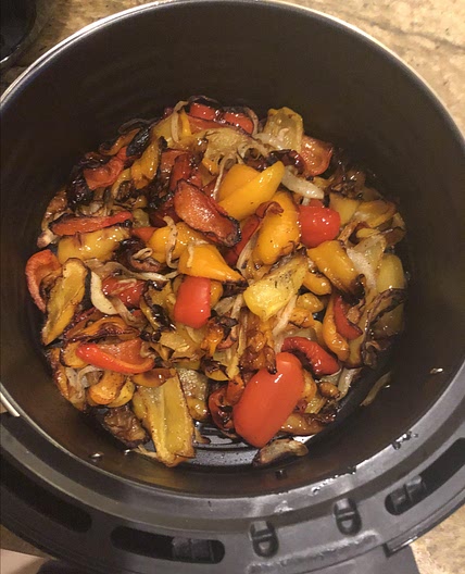 Air-Fried Roasted Sweet Peppers and Onions