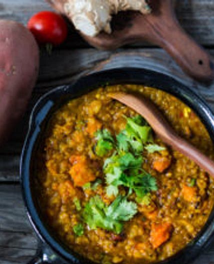 Lentil Dal with Sweet Potatoes