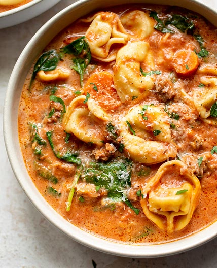 Crockpot Tortellini Soup with Sausage