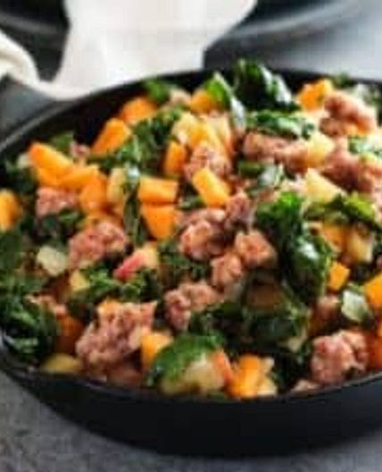Butternut Squash and Apple Hash with Sausage