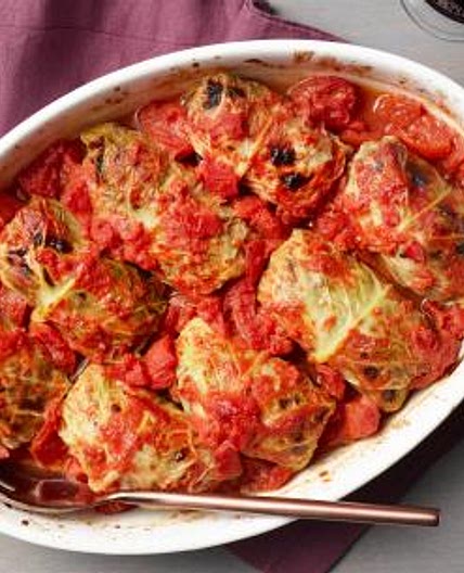 Stuffed Cabbage with Tomato Sauce
