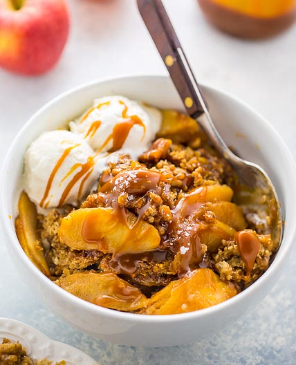Salted Caramel Apple Crisp