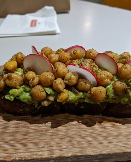 Avocado toast with chickpeas