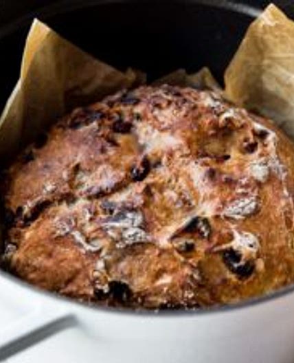 Crusty Cranberry Nut No Knead Bread