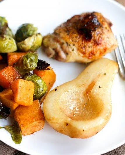 One-Pan Roasted Chicken and Pears