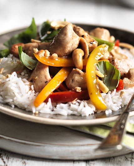 Chicken and Cashew Nut Stir-Fry with Hoisin and Five Spice Rice
