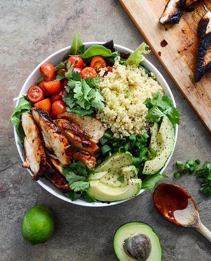Honey Chipotle Chicken Bowls with Lime Quinoa