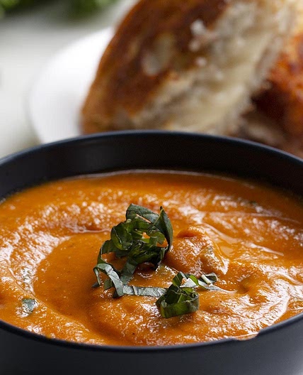 Slow-Cooker Roasted Tomato Basil Soup Recipe by Tasty