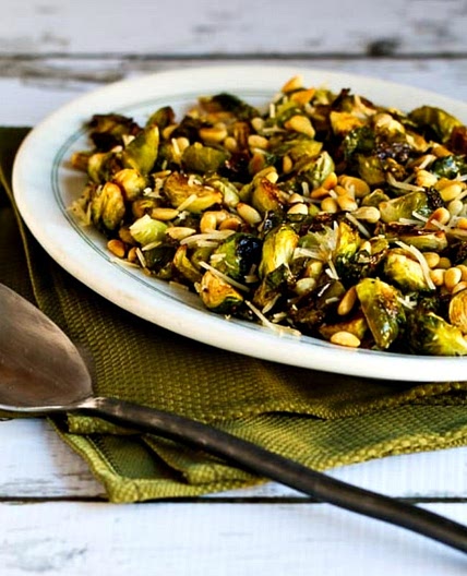 Balsamic Roasted Brussels Sprouts with Parmesan and Pine Nuts