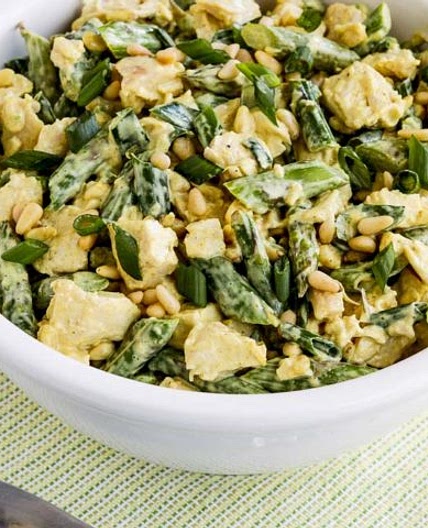 Curried Chicken Salad with Asparagus and Pine Nuts