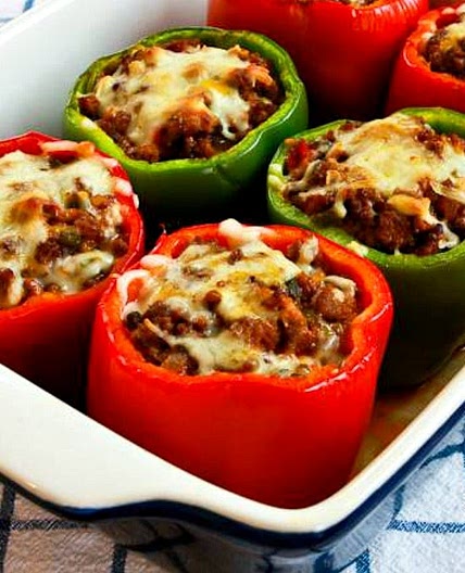 Stuffed Peppers with Italian Sausage and Ground Beef