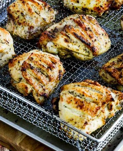 Low-Carb Herb-Marinated Air Fryer (or Oven) Chicken Thighs